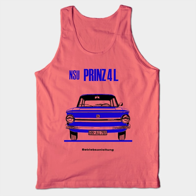 NSU PRINZ 4L - owners handbook Tank Top by Throwback Motors